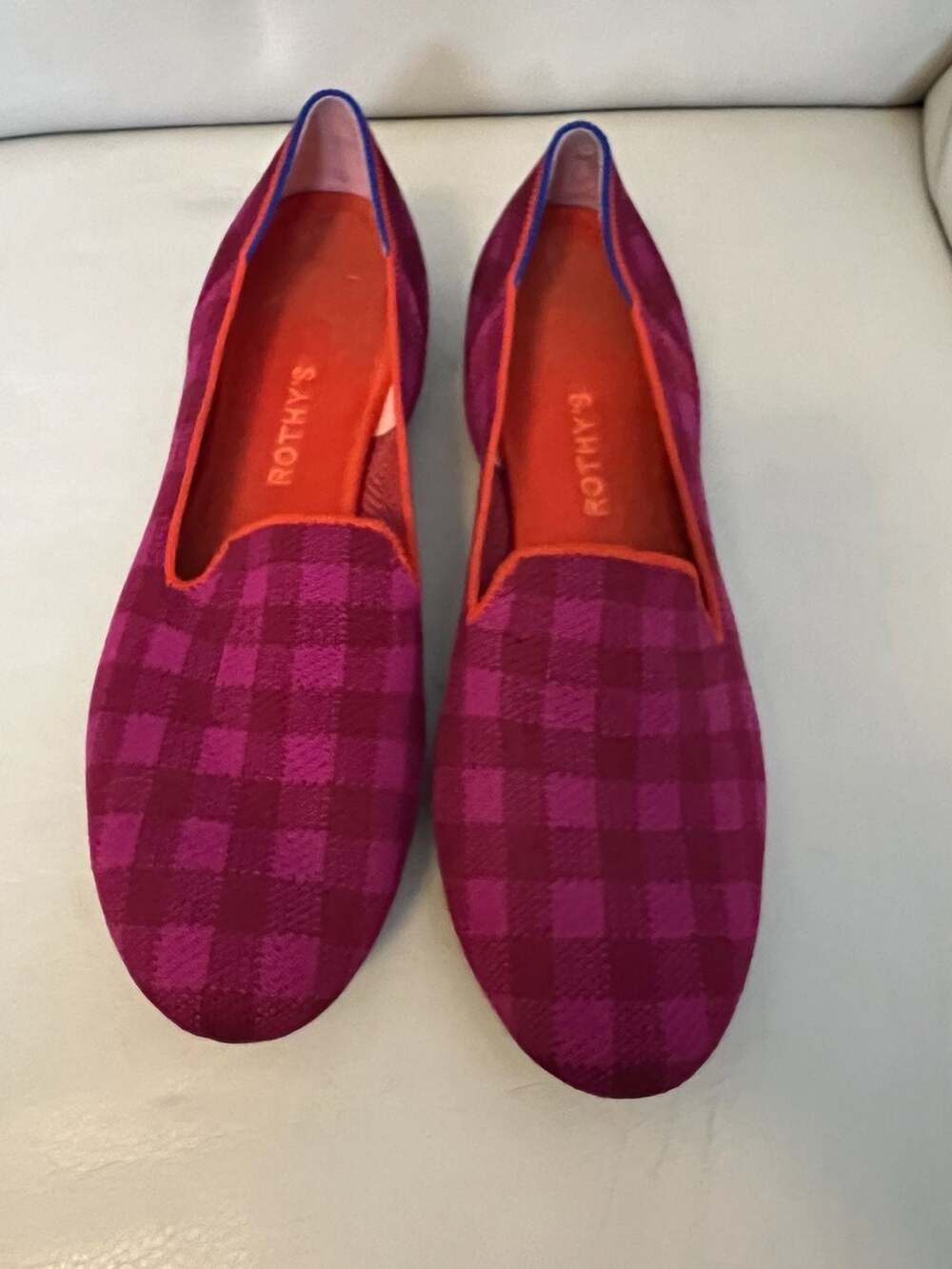 Rothy's burgundy grid flat Rothy's